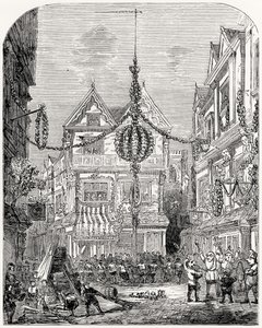 Glede over restaureringen av Charles II (1630-85) mai 1660 av English School